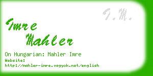 imre mahler business card